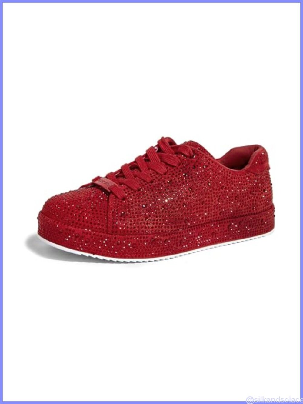 Women's Platform Rhinestone Sneakers Sparkly Wedding Tennis Shoes
